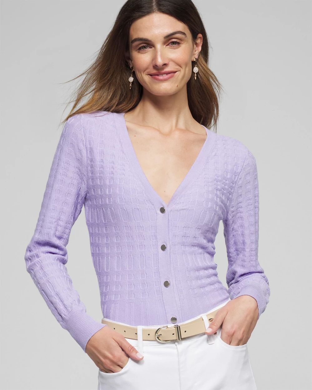 Outlet WHBM Stitch Peplum Cardigan White House Black Market